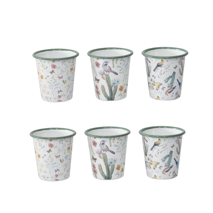 Birds & Butterflies Pot Planters - Set of 6