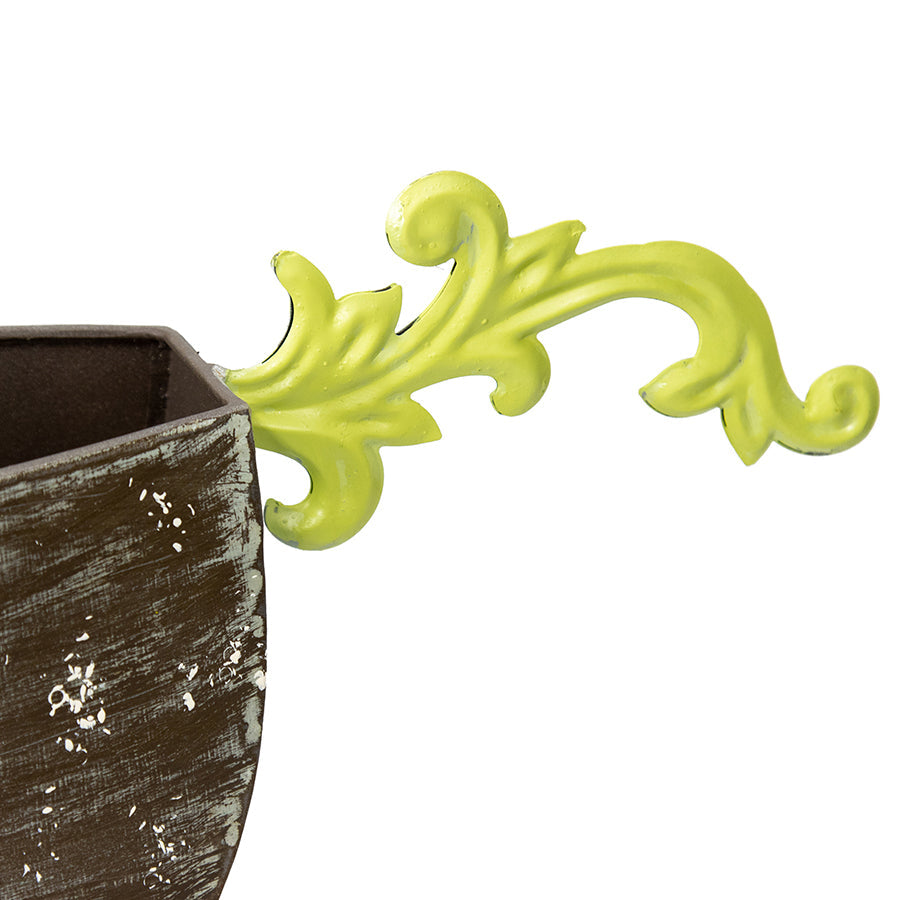 Set/2 Nested Green Bird Planters / Storage