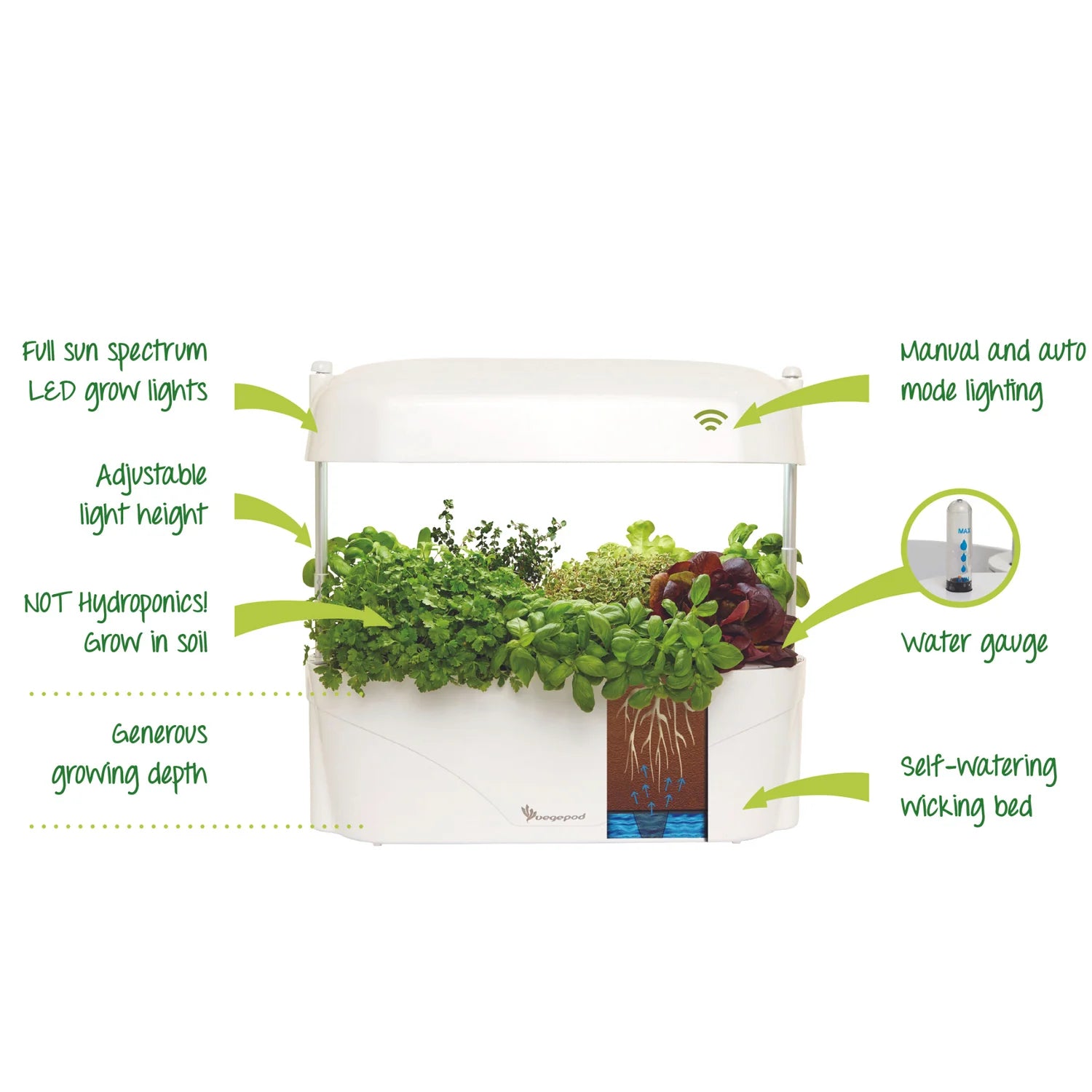freatures Vegepod Kitchen Garden White Planters Raised Gardens Australia