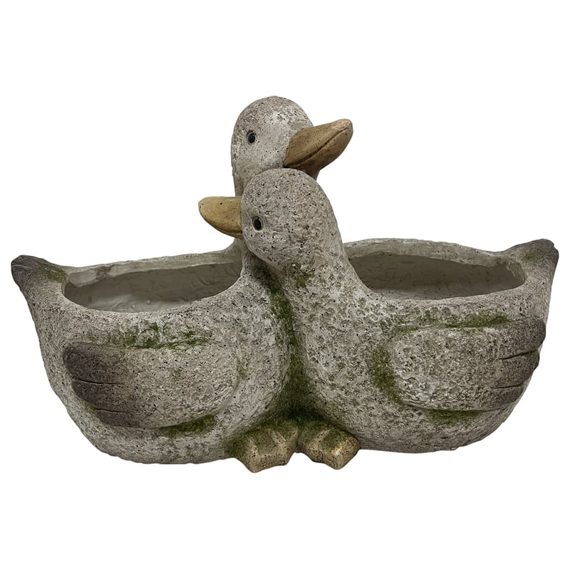Cuddling Ducks Planter w/ Hole & Plug