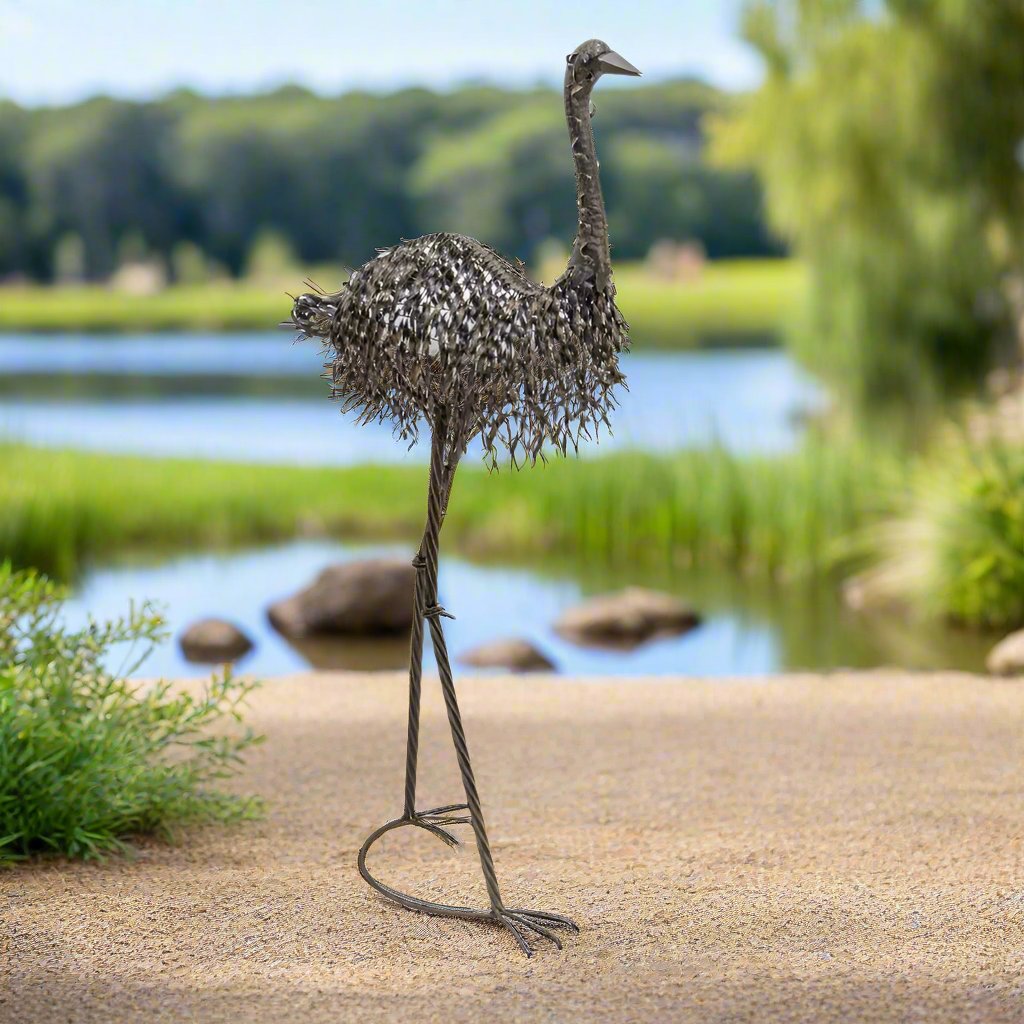 Willow & Silk Large Metal Emu Garden Figurine