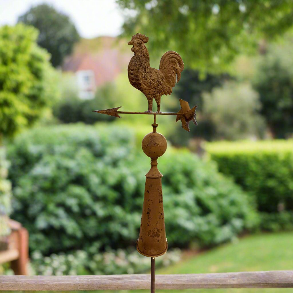 Willow & Silk Rustic 97cm Country Rooster Metal Weather Vane Ornament
