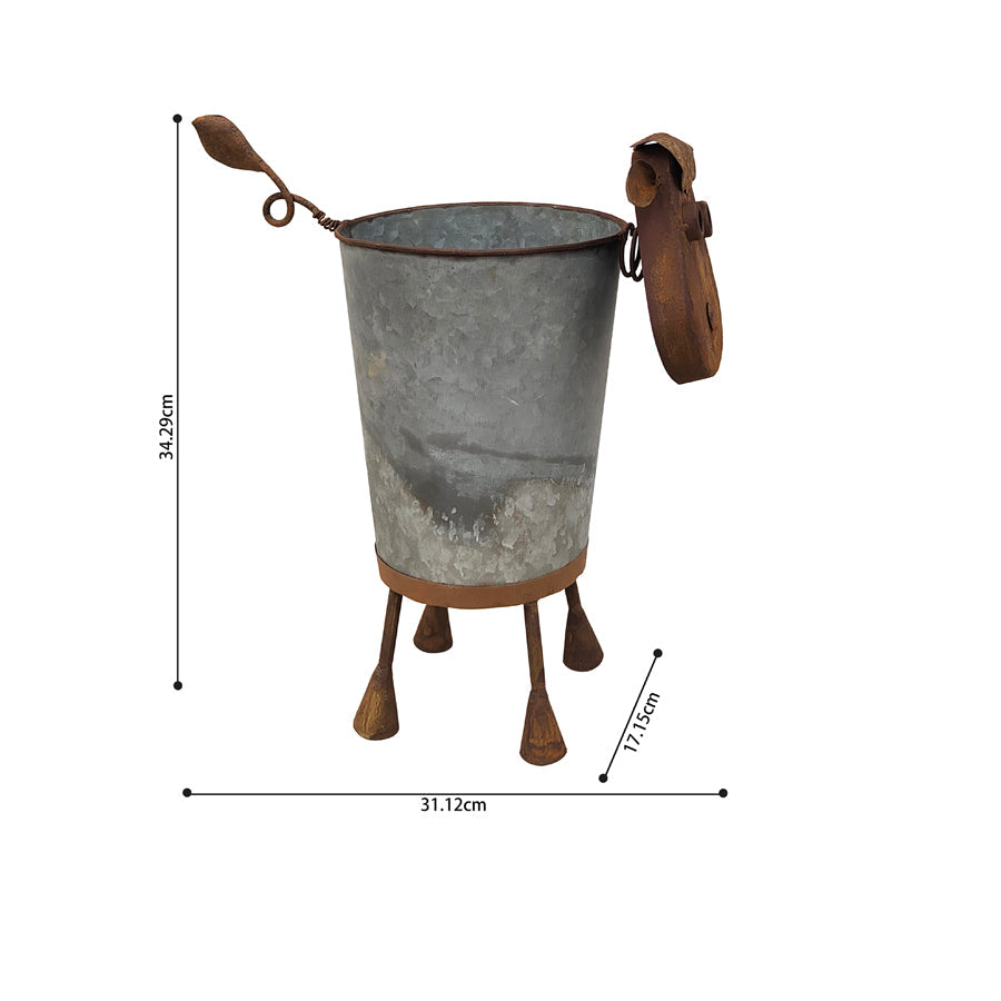 Rusty Sheep Planter w/ Galv Pot