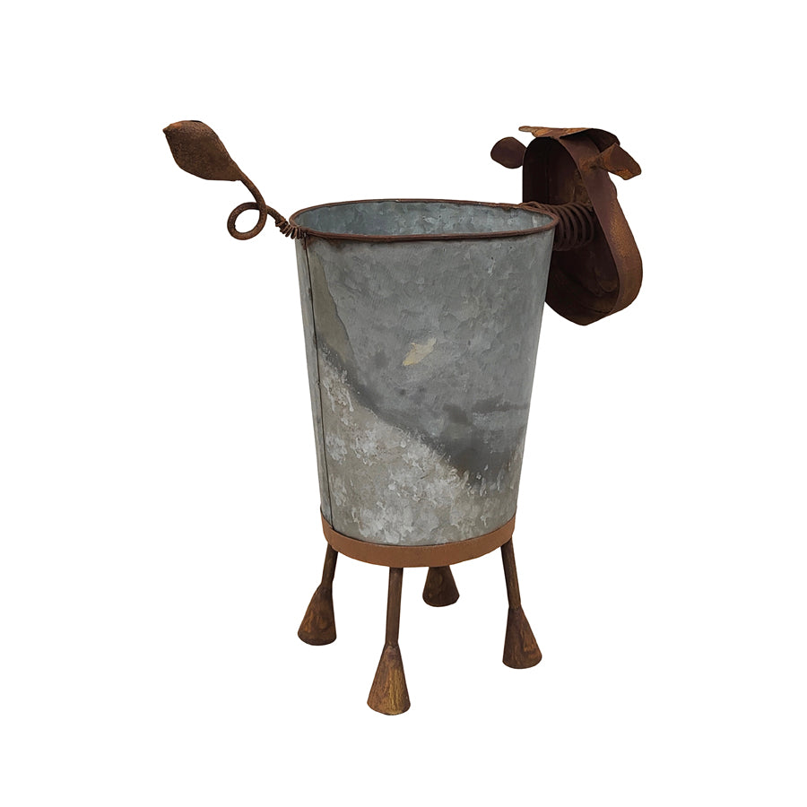 Rusty Sheep Planter w/ Galv Pot