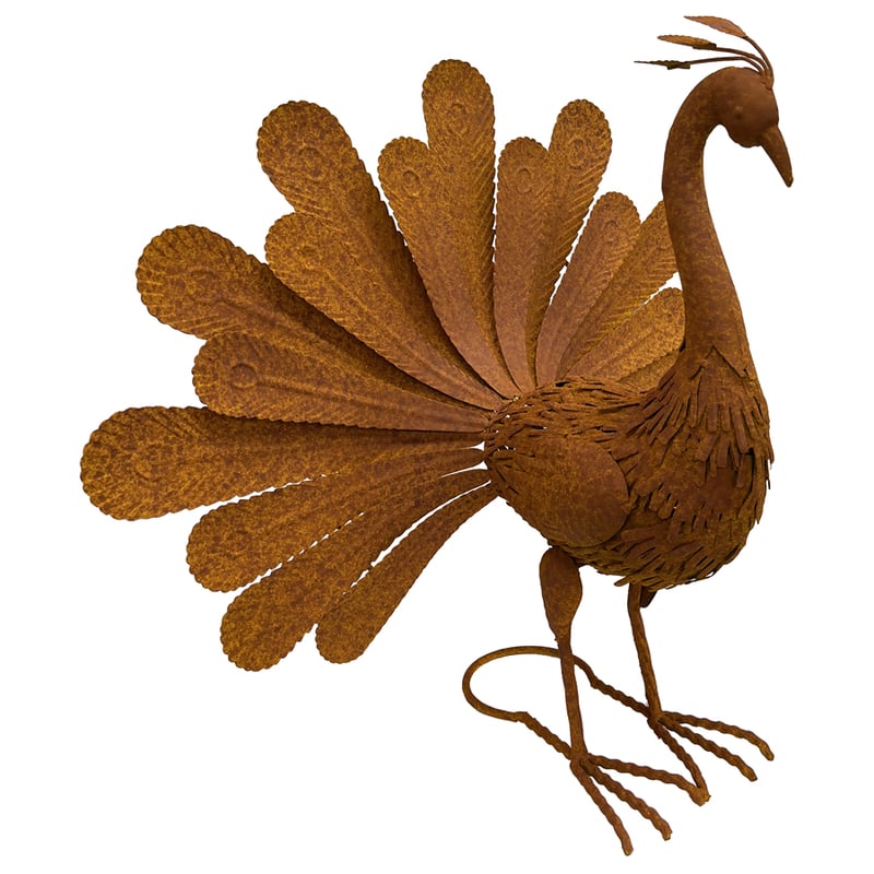 Rust Proud Standing Peacock