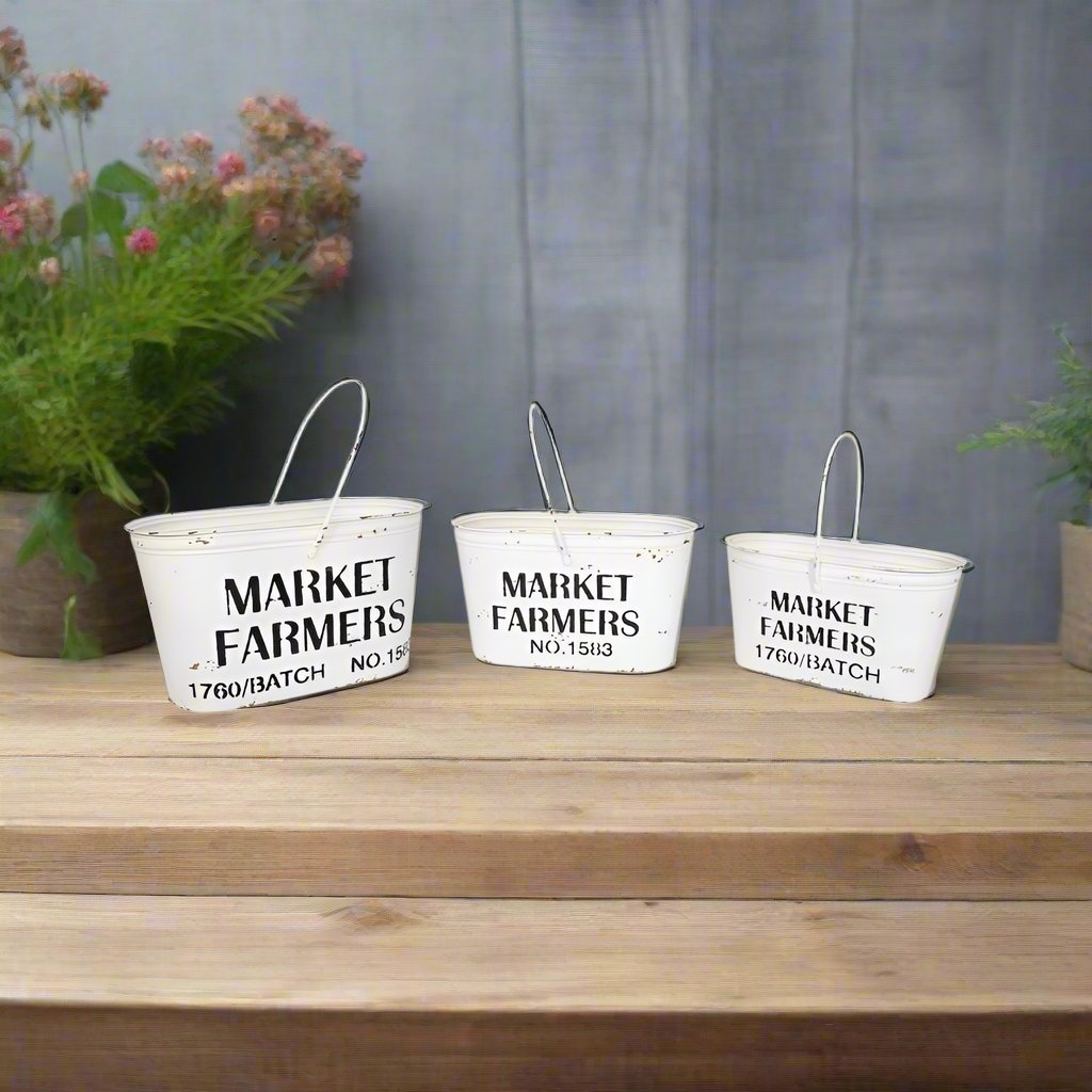 Willow & Silk Nested 41/38/35cm Metal Set of 3 &