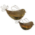 Willow & Silk Metal 48cm/42cm Set of 2 Bird Garden Pot/Planters