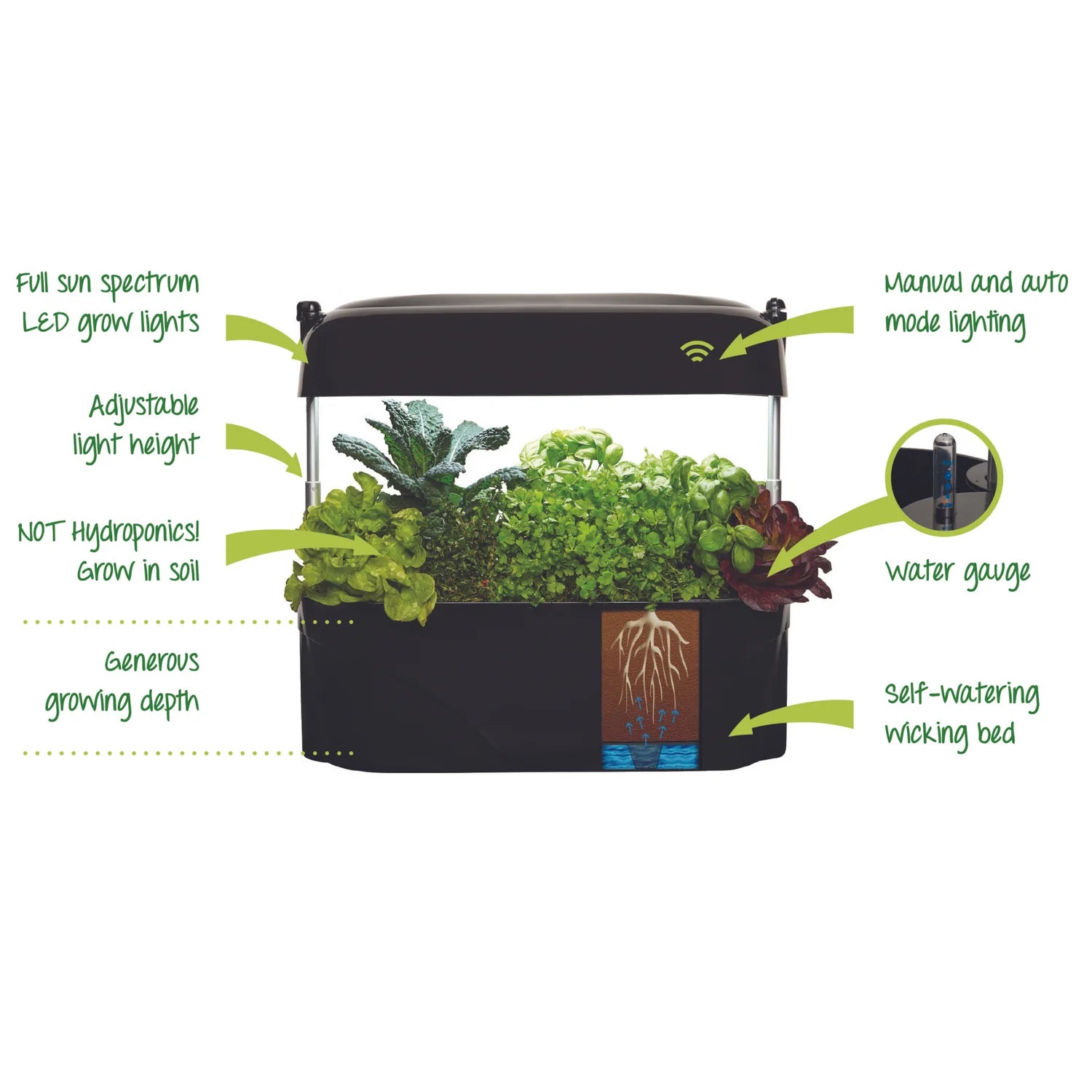 Features Vegepod Kitchen Garden Black - Planters Raised Gardens Australia