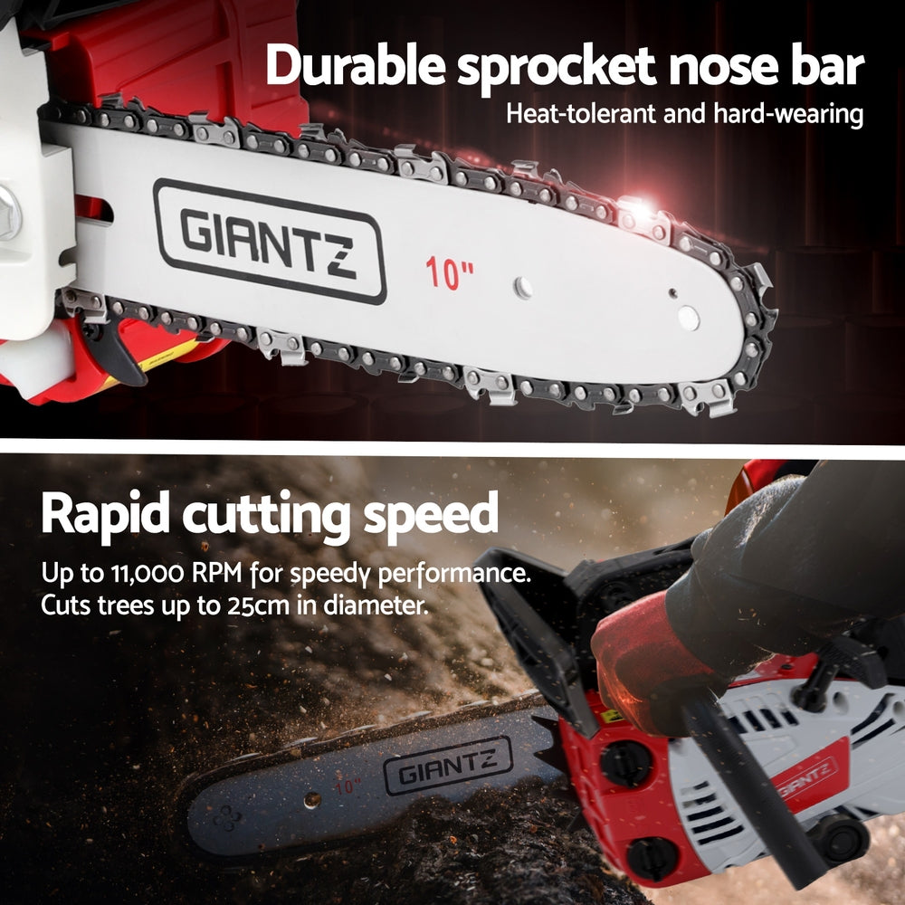 Giantz | Petrol Chainsaw E-Start 10” Bar 25cc