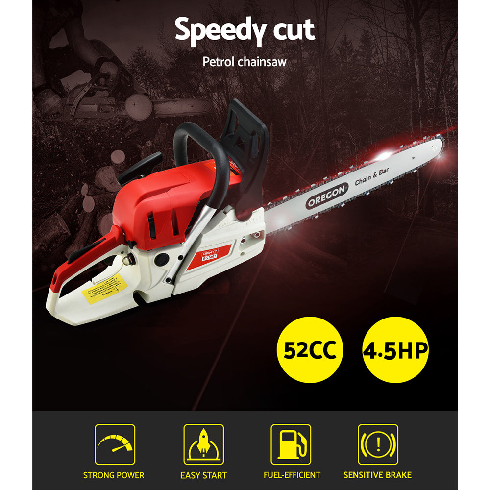 Giantz | Chainsaw Petrol Commercial 20" Oregon Bar - 52cc