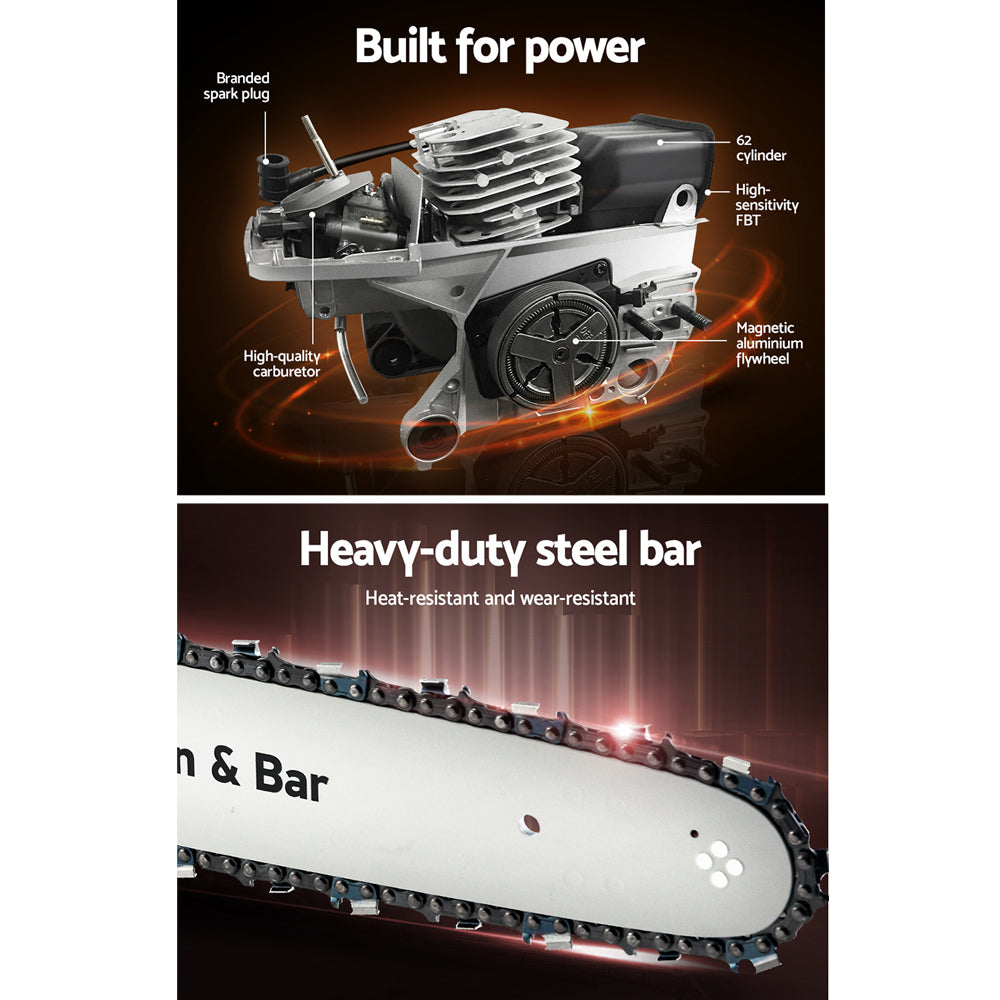 Giantz | Chainsaw Petrol Commercial 20" Oregon Bar - 52cc