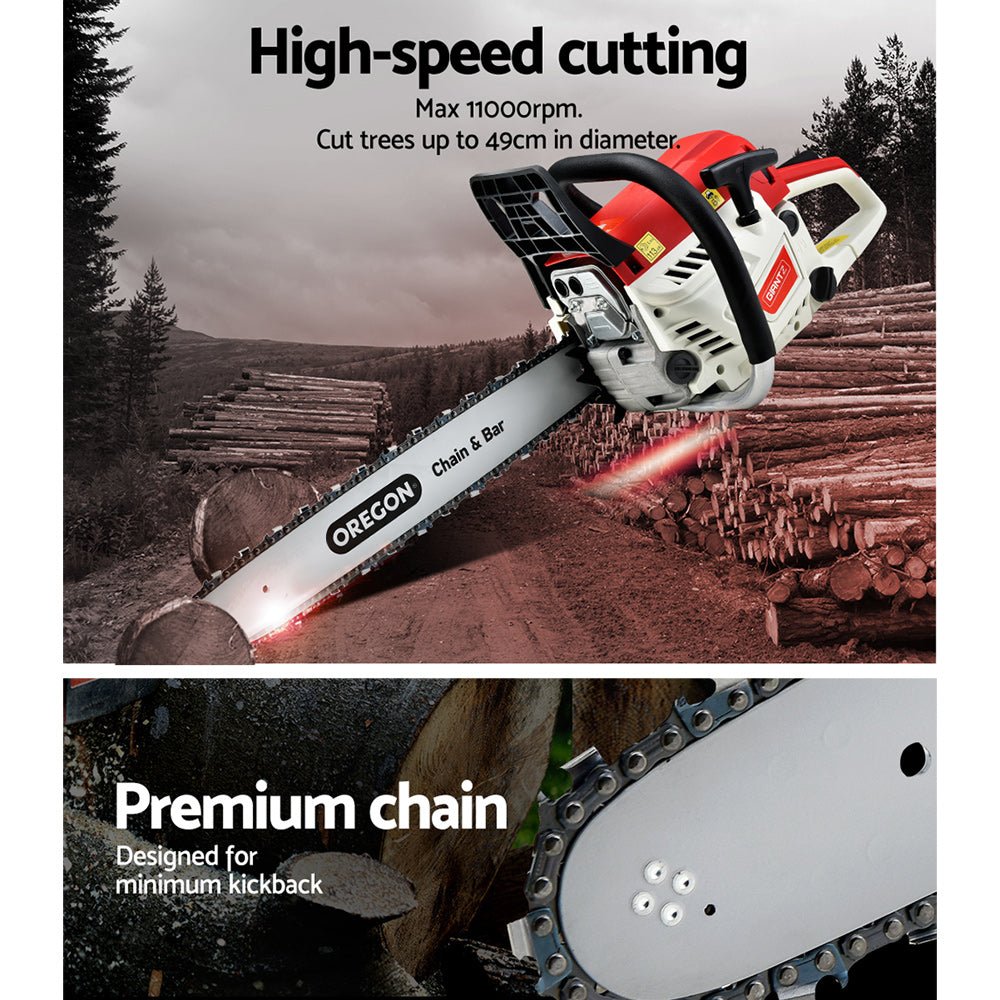 Giantz | Chainsaw Petrol Commercial 20" Oregon Bar - 52cc