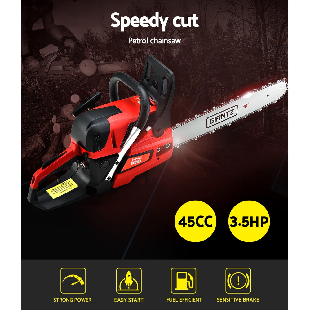 Giantz | Chainsaw Petrol Commercial 16" Bar - 45cc