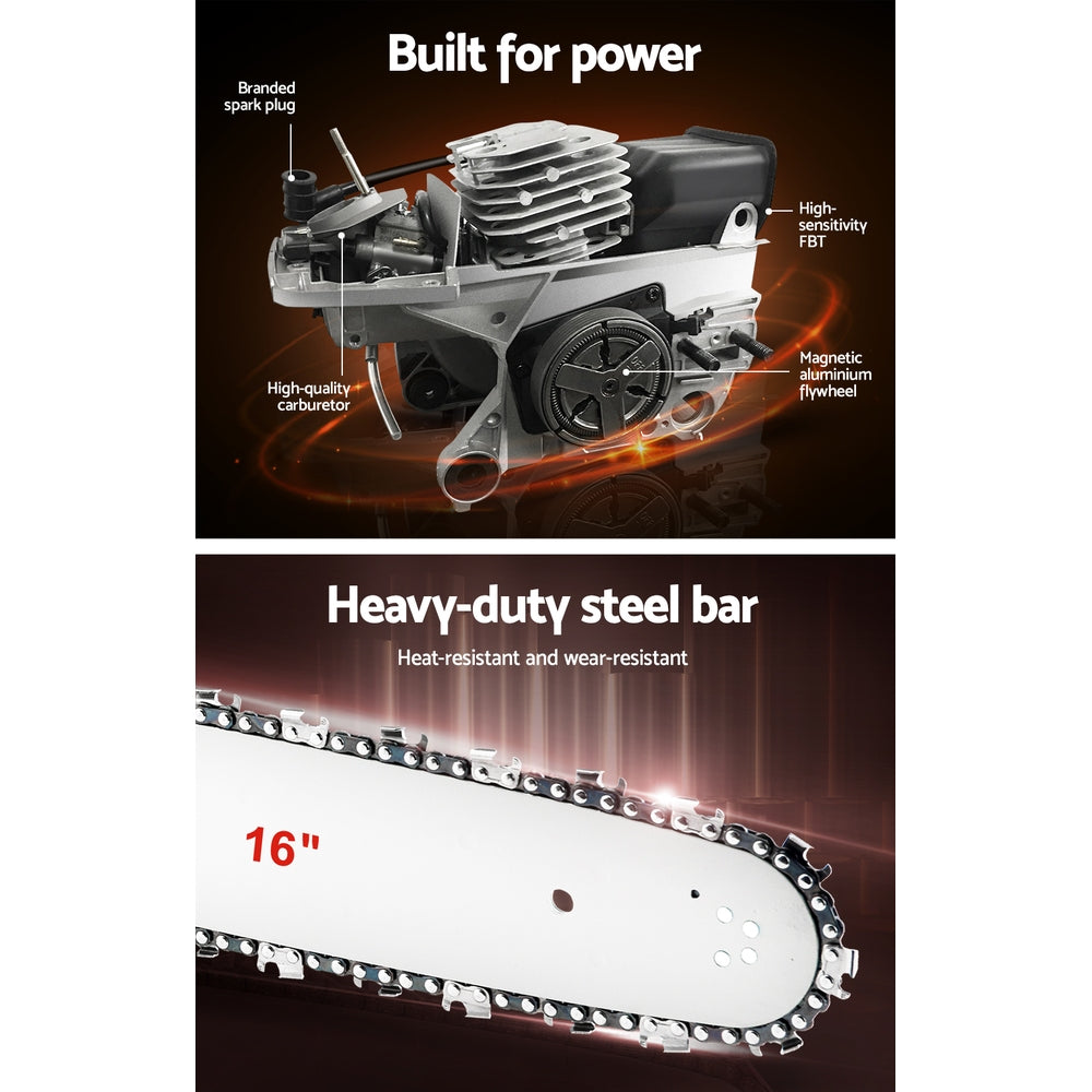 Giantz | Chainsaw Petrol Commercial 16" Bar - 45cc