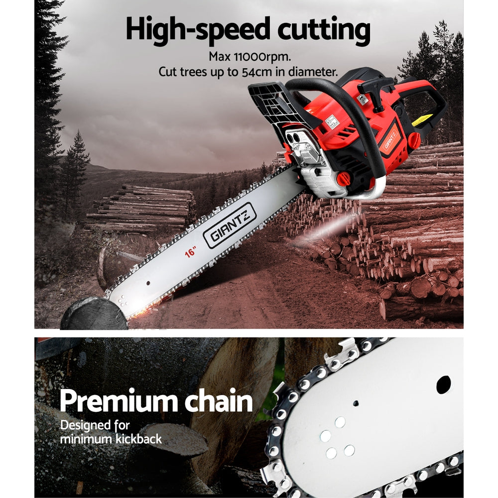 Giantz | Chainsaw Petrol Commercial 16" Bar - 45cc