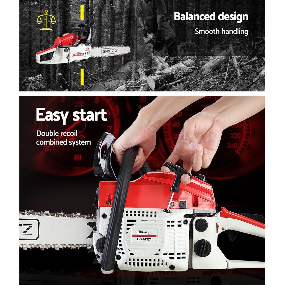 Giantz | Chainsaw Petrol Commercial 20" Bar - 52cc