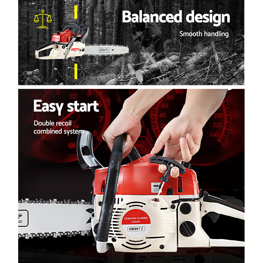 Giantz | Chainsaw Petrol Commercial 18" Bar - 75cc