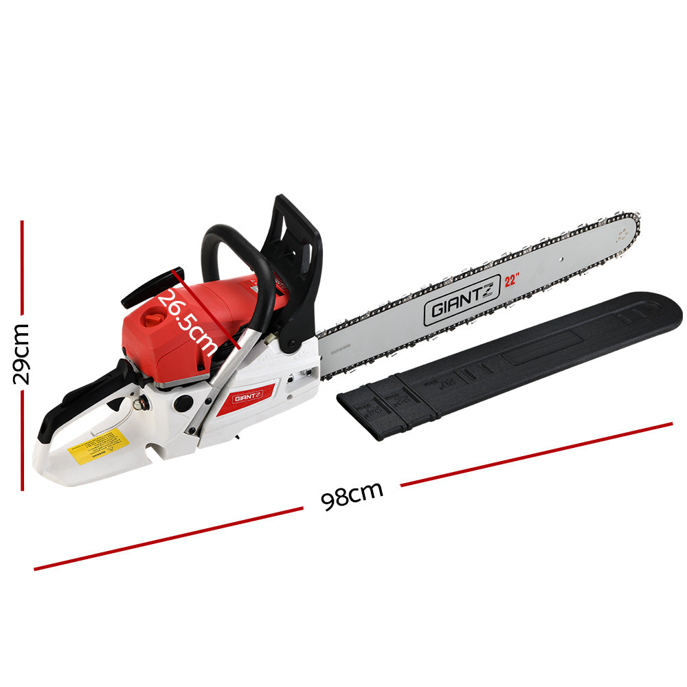 Giantz | Chainsaw Petrol Commercial 22" Bar - 62cc
