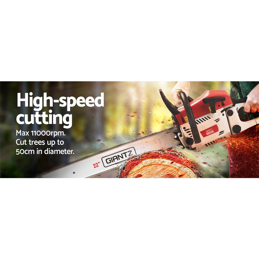 Giantz | Chainsaw Petrol Commercial 22" Bar - 62cc