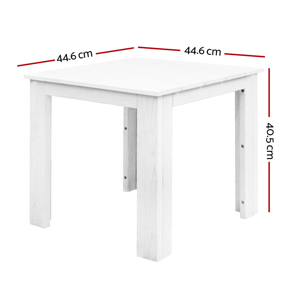 Gardeon Wooden Outdoor Side Table — White