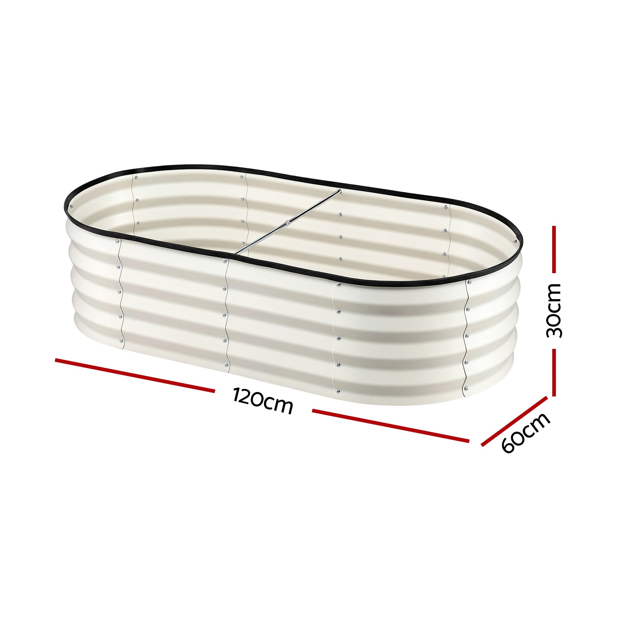 Greenfingers Raised Garden Bed 1.2m x .6m x 300mm (Twin pack) - White