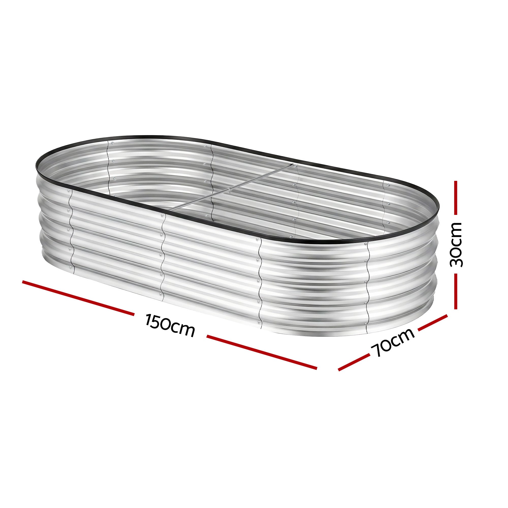 Greenfingers Raised Garden Bed 1.5m x .7m x 300mm - Silver