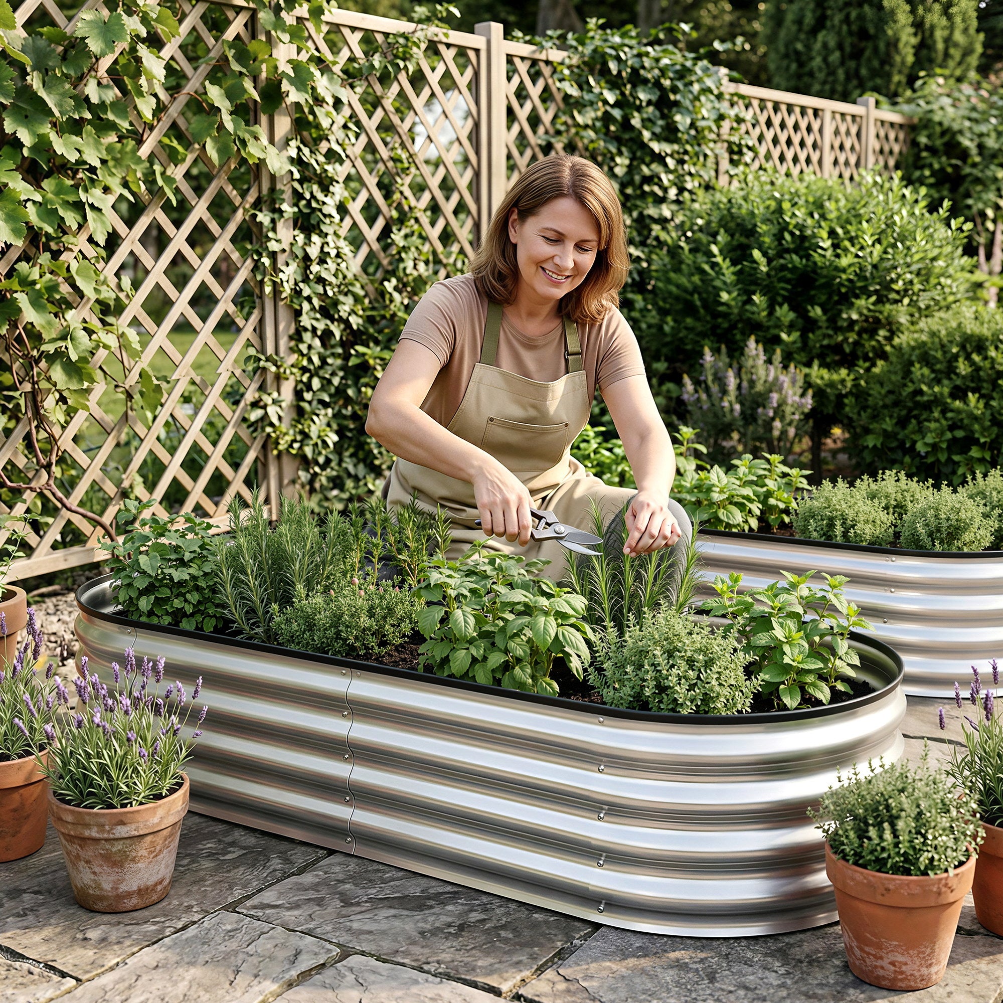 Greenfingers Raised Garden Bed 1.5m x .7m x 300mm - Silver