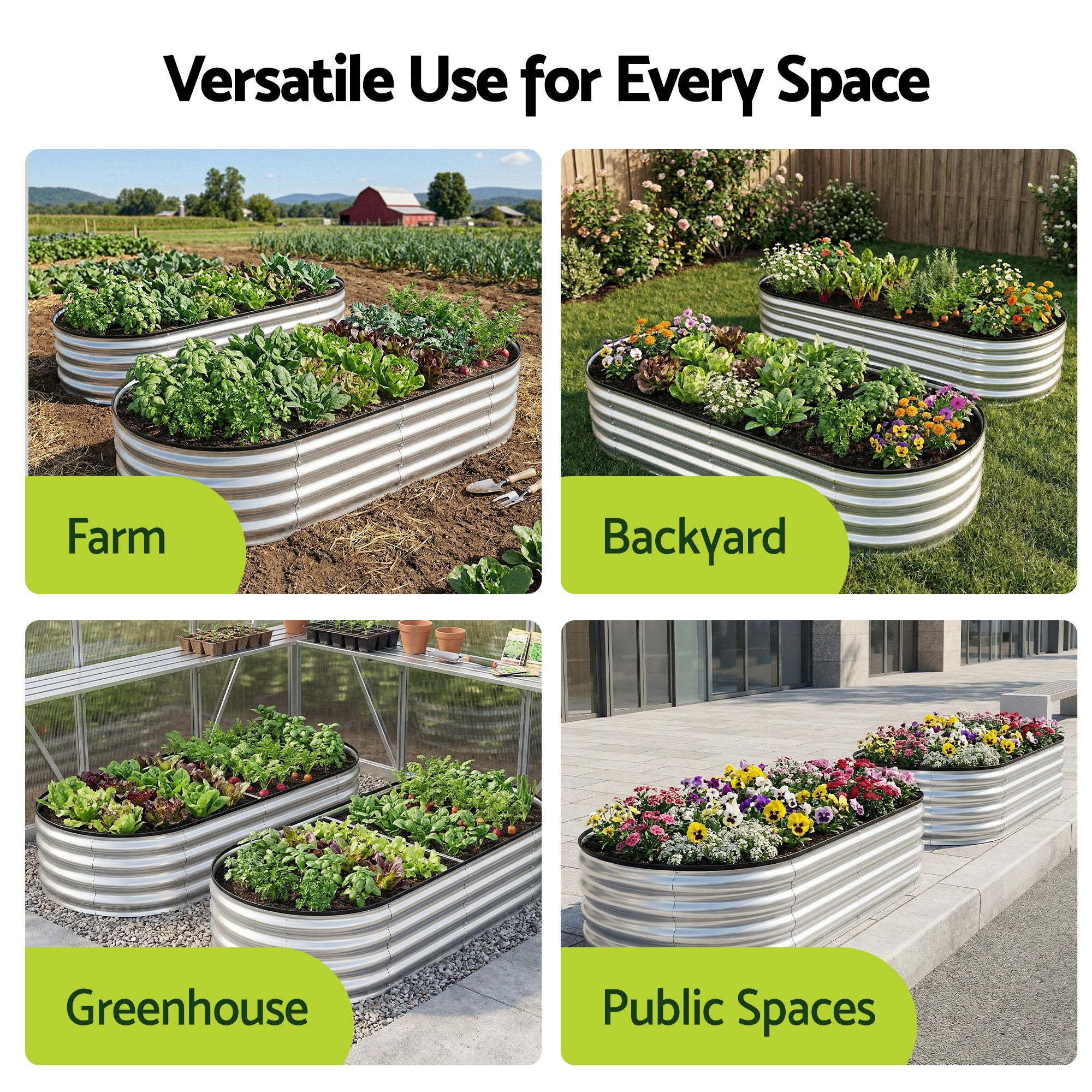 Greenfingers Raised Garden Bed 1.5m x .7m x 300mm - Silver