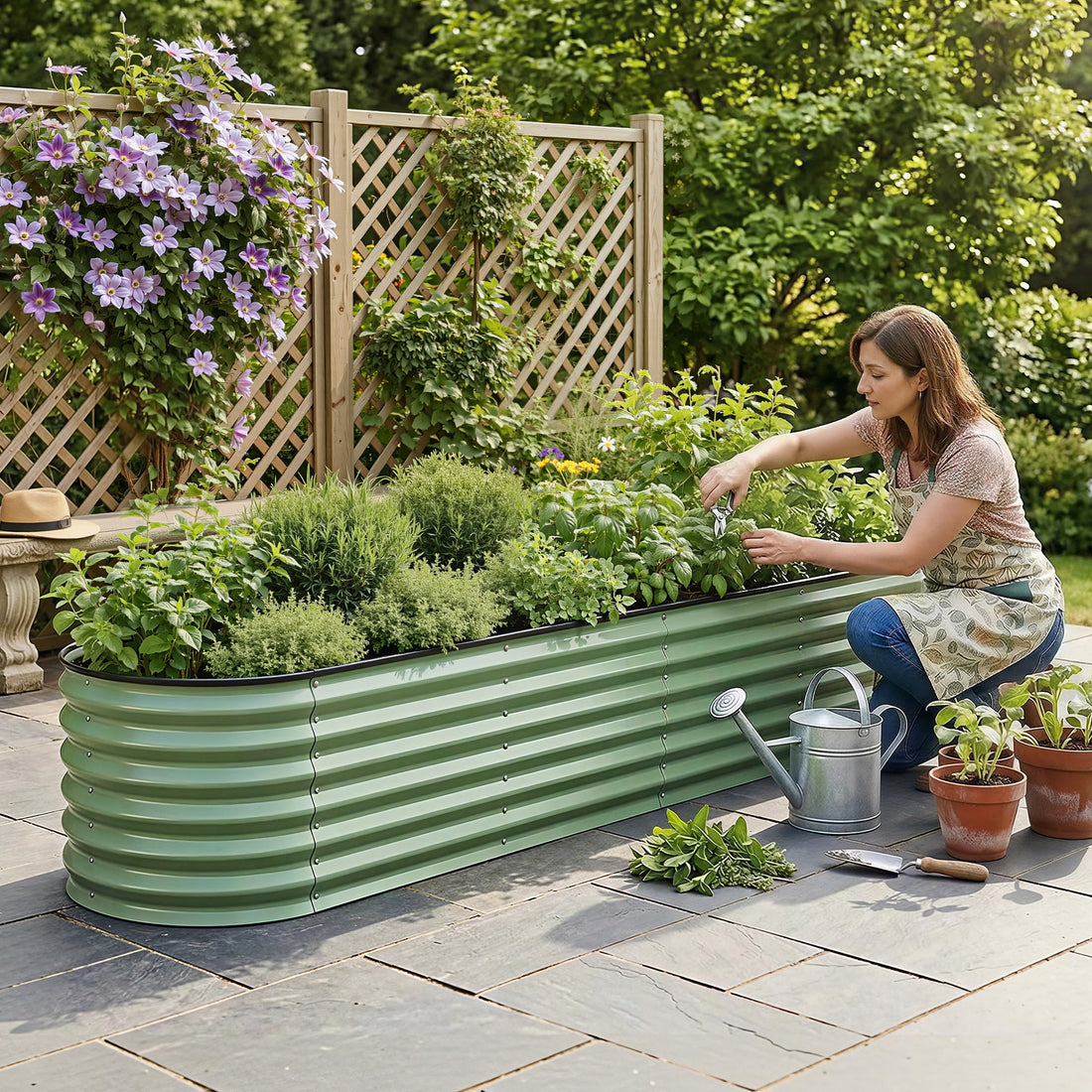 Greenfingers Raised Garden Bed 2.4m x .6m x 450mm - Green