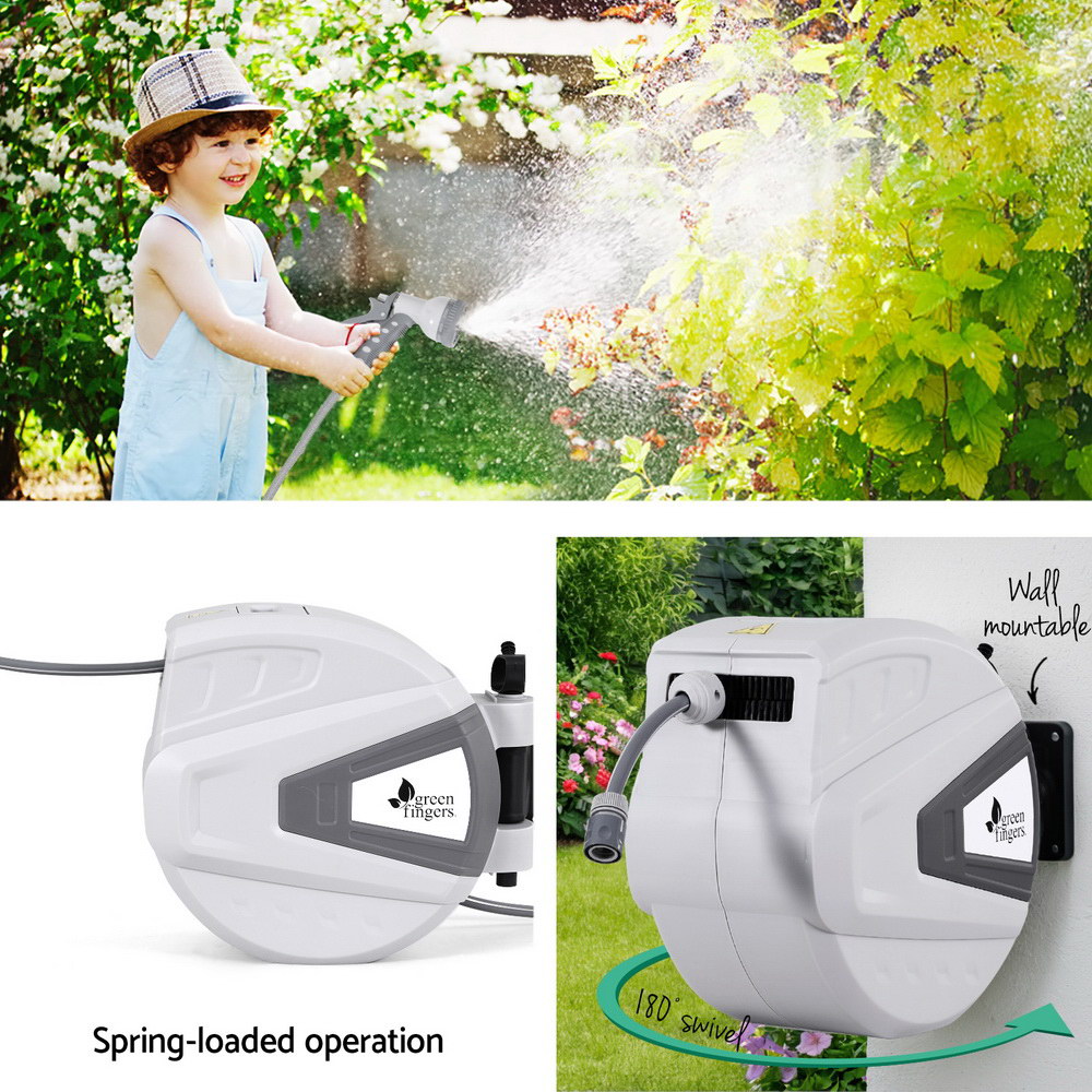 Water Hose Reel 30M Retractable wall mount