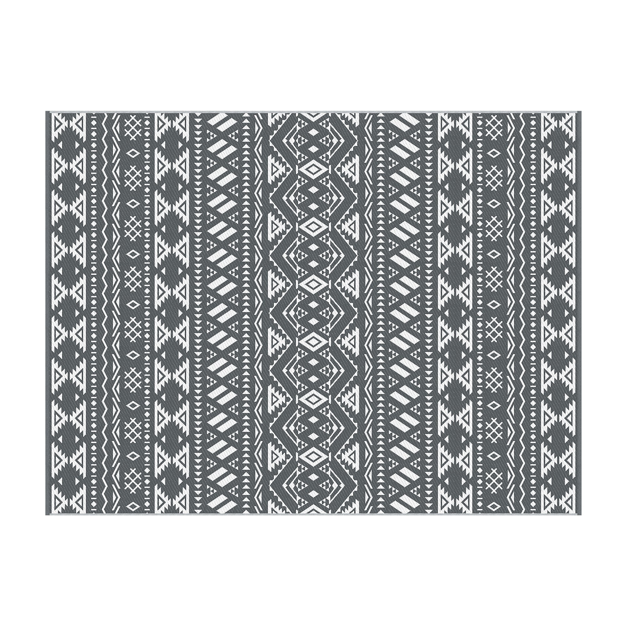 Gardeon Reversible Outdoor Rug 274x366cm — Grey