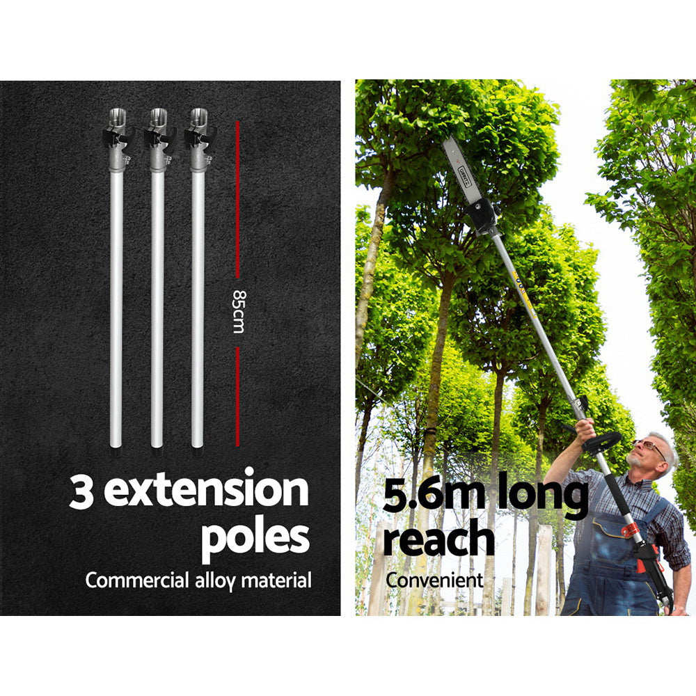 Giantz | Petrol Pole Chainsaw Hedge Trimmer 62cc - 5.6m long reach