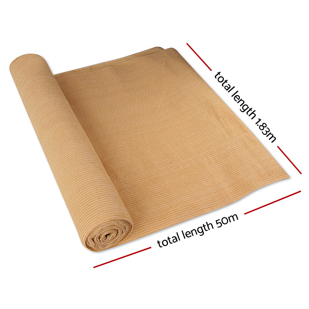 70% Shade Cloth Heavy Duty 1.83m x 50m - Various Colours