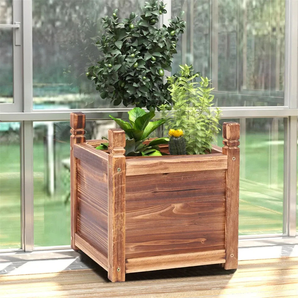Wooden Raised Garden Bed 30cm x 30cm x 33cm