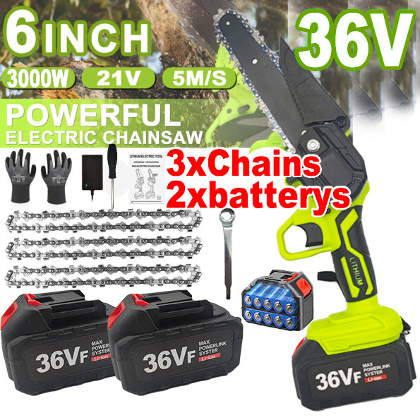 Mini Electric Chainsaw with 2 Batteries - 36V
