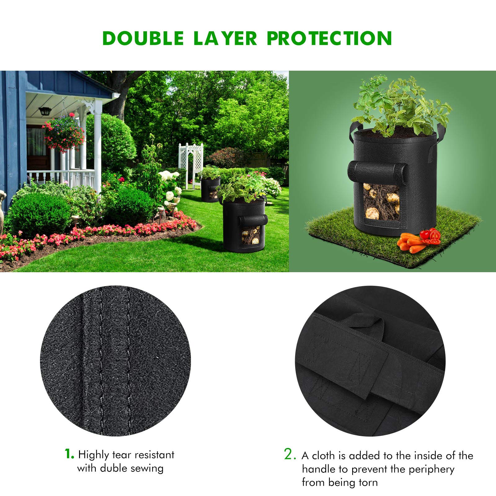 Grow Bags 26.5L - 5 pack - Black
