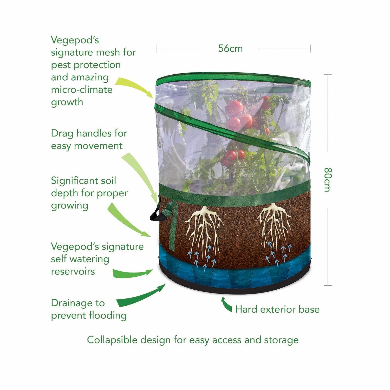 Features of Vegepod Vegebag sold by Planters Raised Gardens Australia