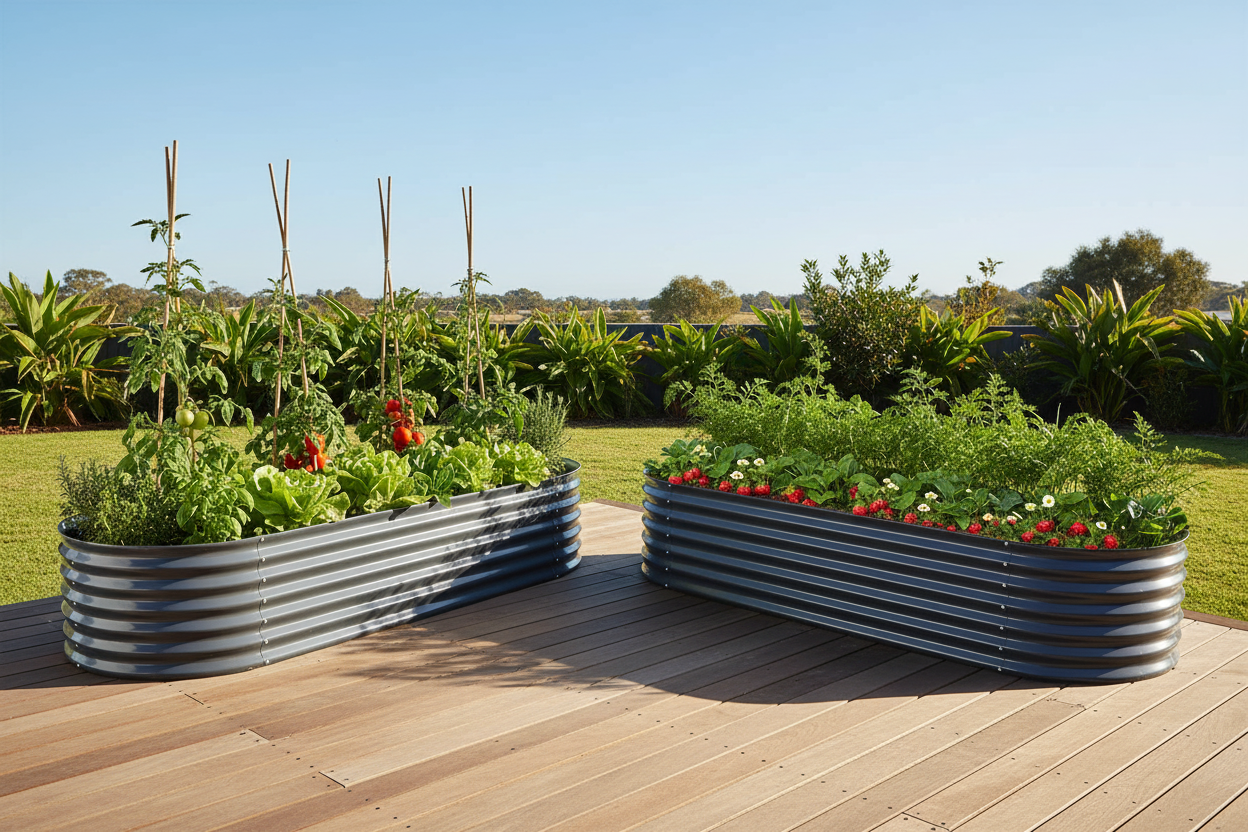 Greenfingers 2.4m twin pack in backyard