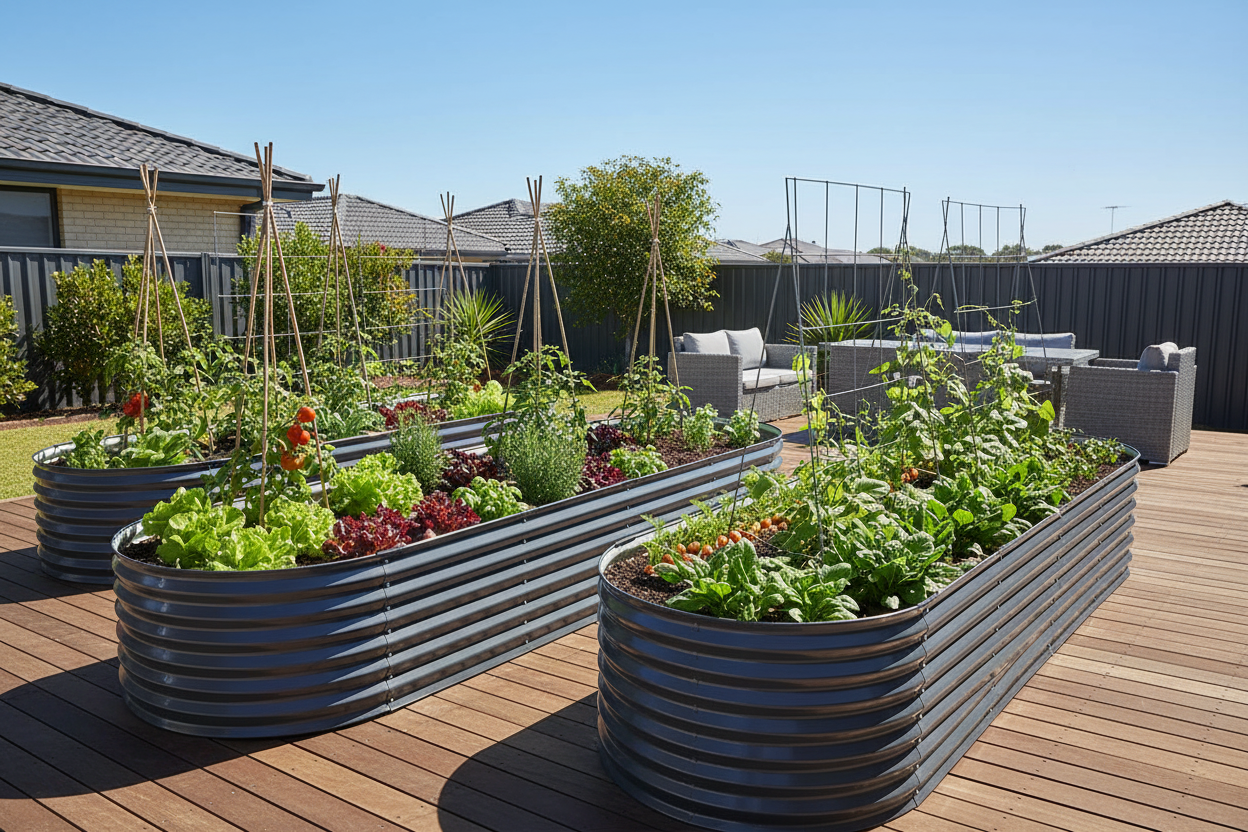 Greenfingers 3.2m twin pack in backyard