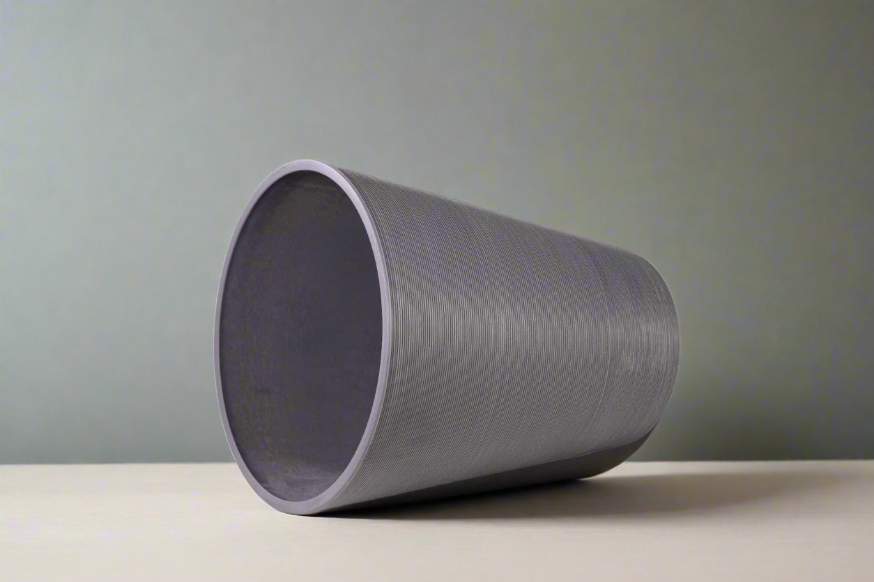 garden supplies round grey planter