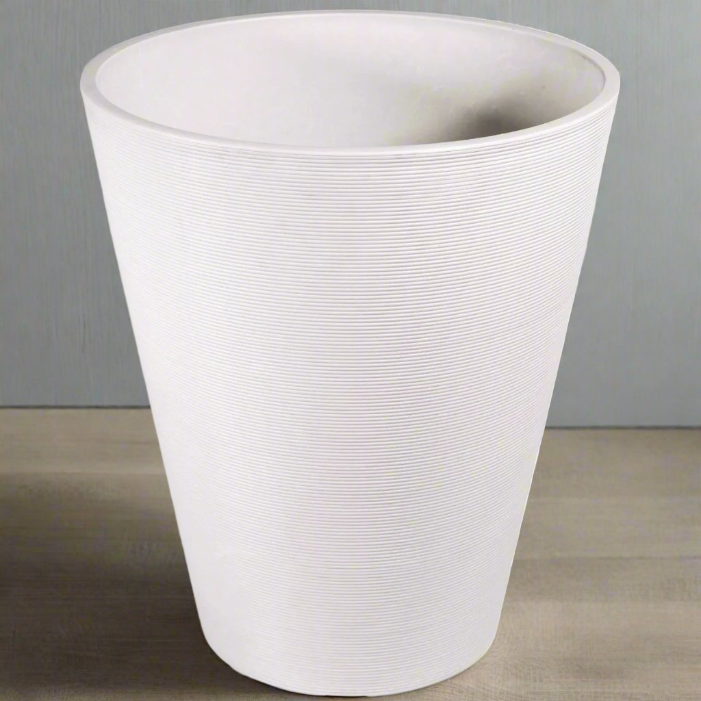 garden supplies textured white planter