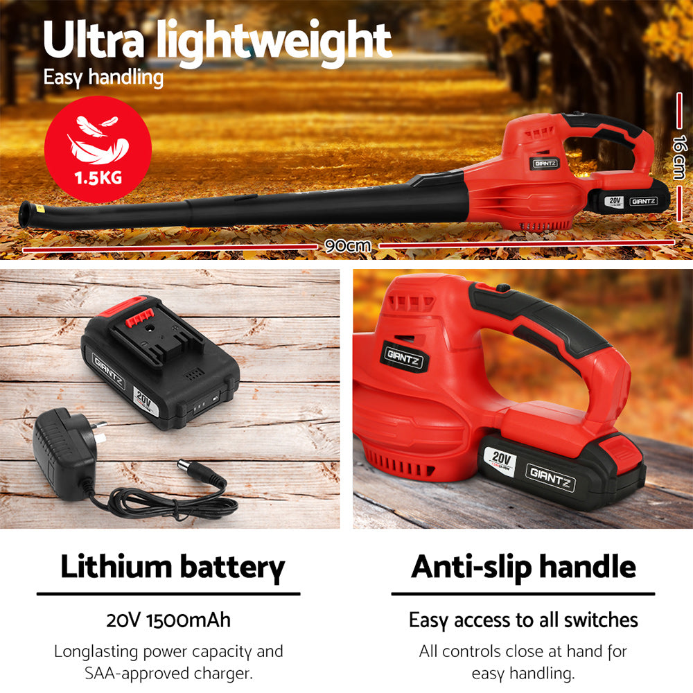 Giantz | Cordless Leaf Blower 20v Lithium Battery