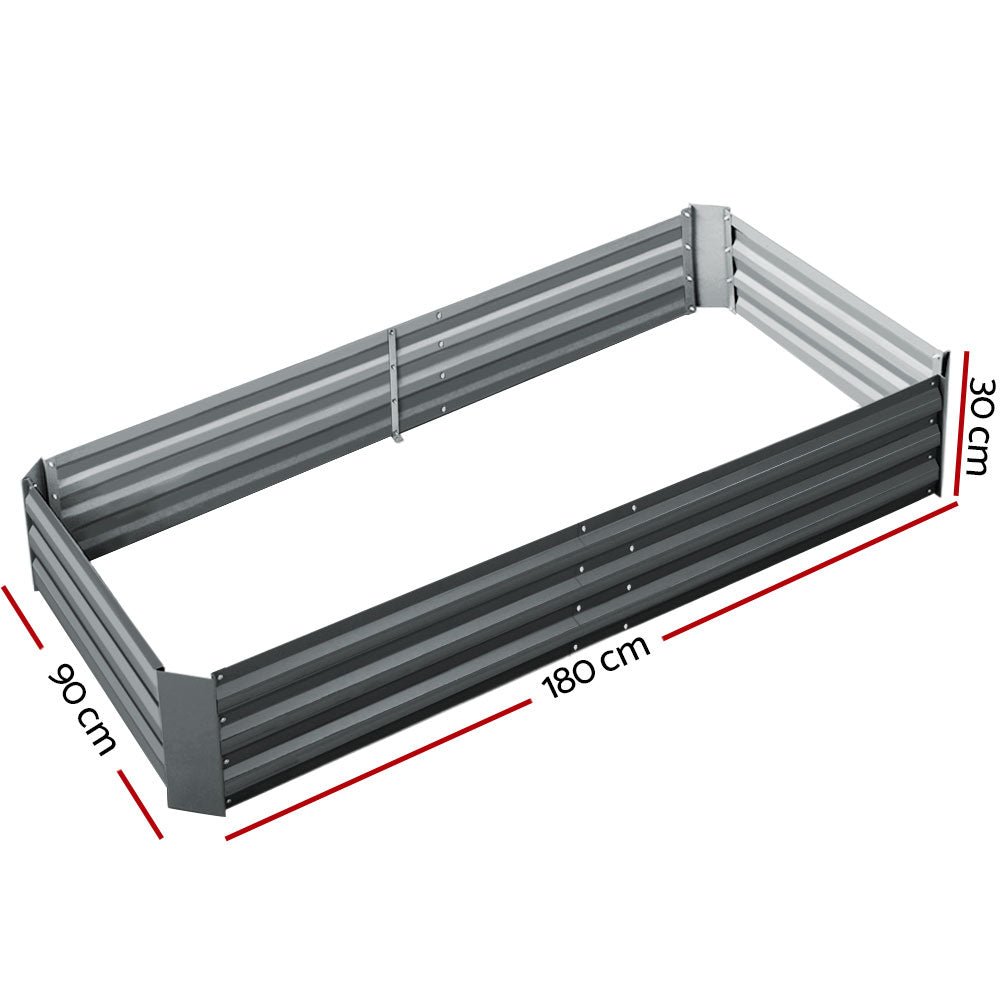 180 x 90 x 30cm steel raised garden beds available in Australia from Planters raised gardens