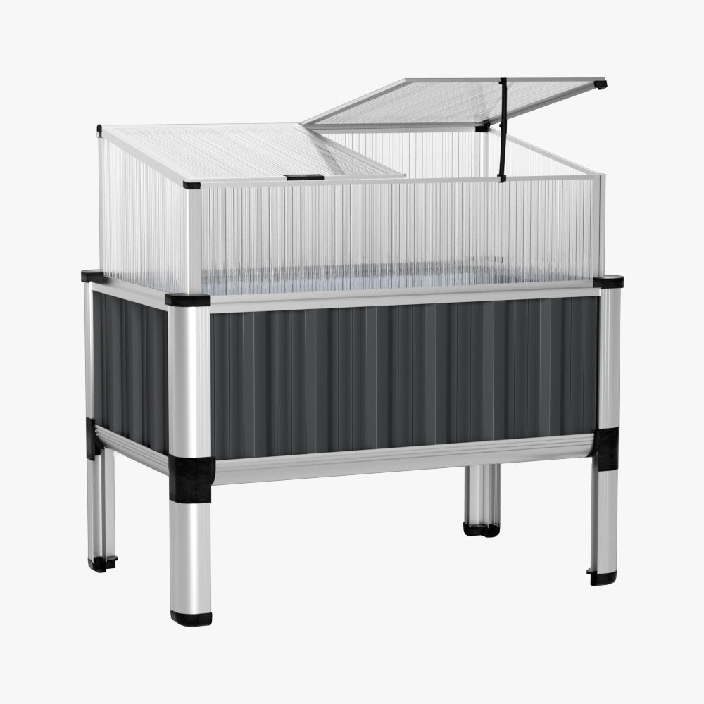 Greenfingers Garden Bed 80x49x74cm Greenhouse Planter Box Raised Galvanised Herb planters raised gardens Garden Bed Raised