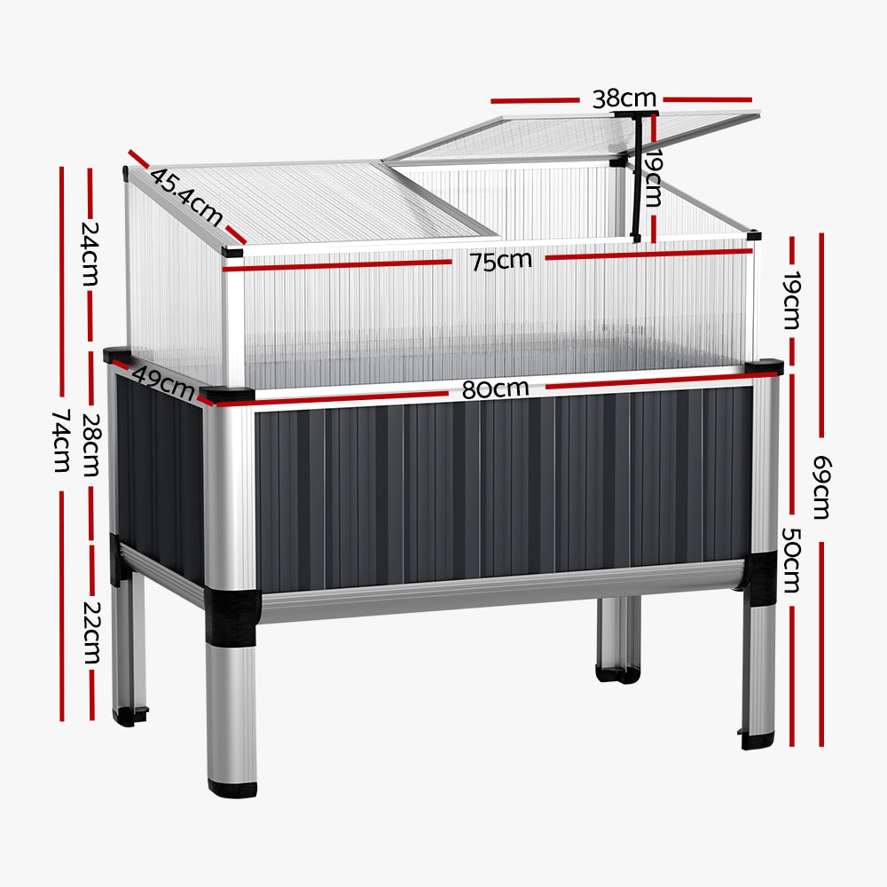 garden supplies Greenfingers Garden Bed 80x49x74cm Greenhouse Planter Box Raised Galvanised Herb Garden Bed Raised