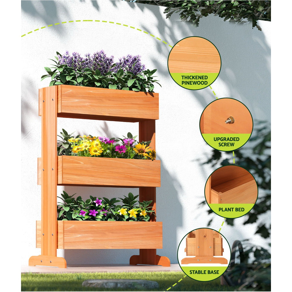 Greenfingers Wooden Raised 1.06m x .69m x 390mm