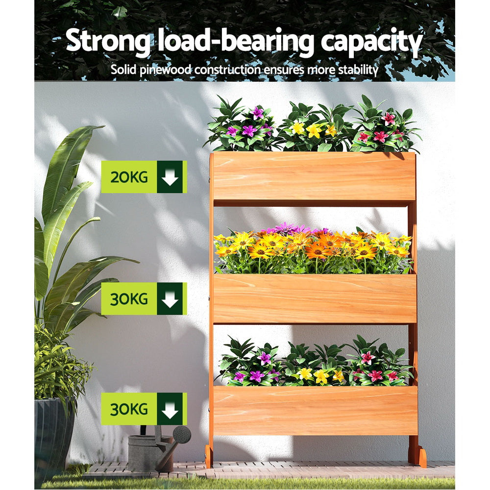 Greenfingers Wooden Raised 1.06m x .69m x 390mm
