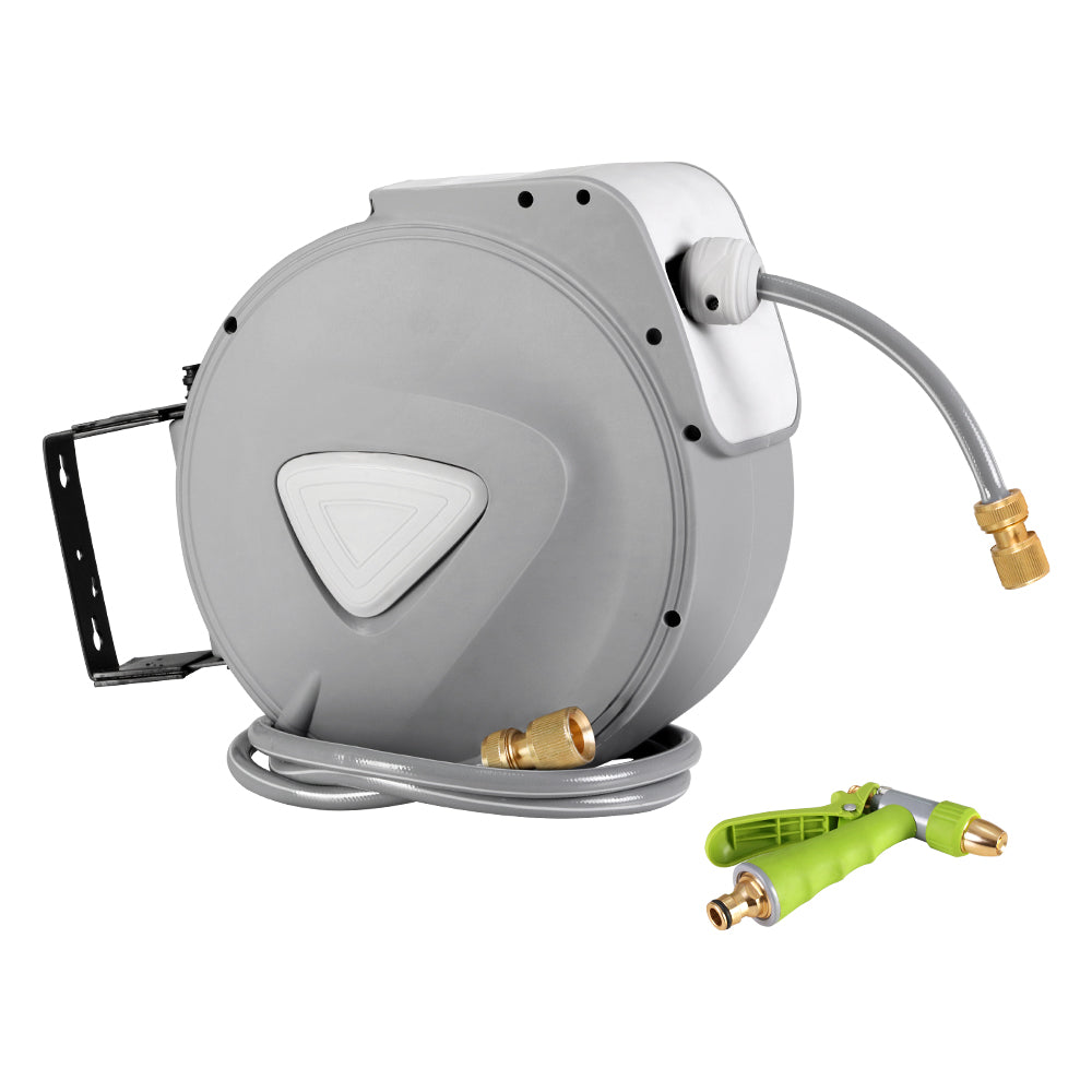 garden hose Water Hose Reel 20M Retractable Auto Rewind Garden Brass Spray Gun