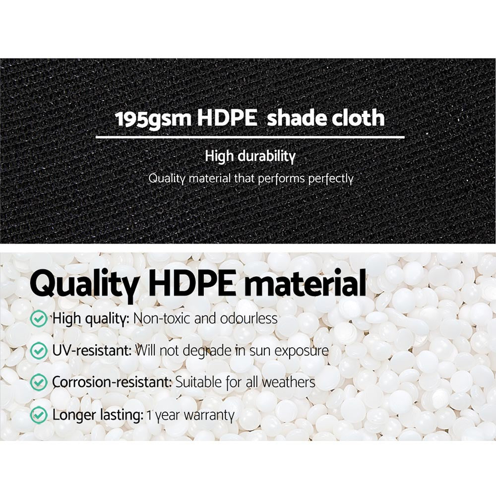 90% Shade Cloth Heavy Duty 1.83m x 10m - Various Colours