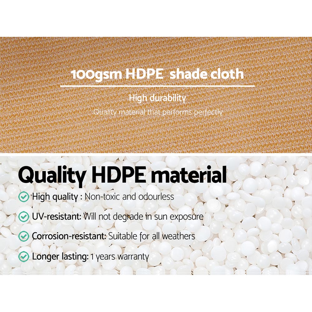 50% Shade Cloth Heavy Duty 1.83m x 20m - Various Colours